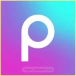 Picsart logo showing a white lowercase letter P on a vibrant gradient background blending pink, purple, and blue shades, representing a digital photo and video editing brand known for creativity and design tools freelance digital marketer in alappuzha